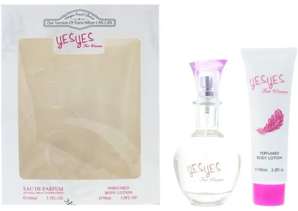 Set Designer French: Yes Yes, Hydrates, Body Lotion, 90 ml + Yes Yes, Eau De Parfum, For Women, 100 ml