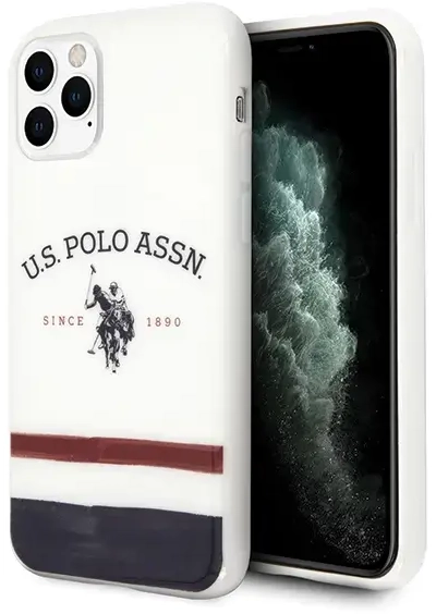 US Polo USHCN65PCSTRB iPhone 11 Pro Max baltas|white Tricolor Pattern Collection