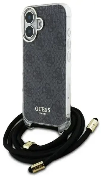 Guess GUHCP16SHC4SEK iPhone 16 6.1"       czarny|black hardcase Crossbody Cord 4G Print