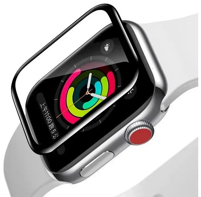 Baseus 5D SGAPWA4-E01 Tempered Glass Full Coveraged with Frame Apple Watch 1 | 2 | 3 38 mm Black