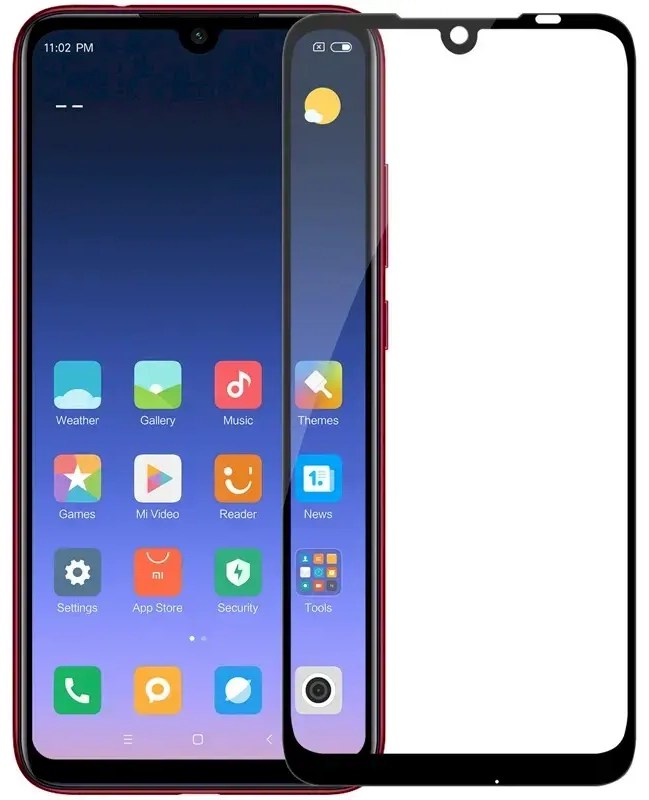 Aizsargstikls 9D ar pilnu pārklājumu un rāmi aizsargstikls telefonam Xiaomi Redmi Note 7 | Xiaomi Redmi Note 7 Pro melns