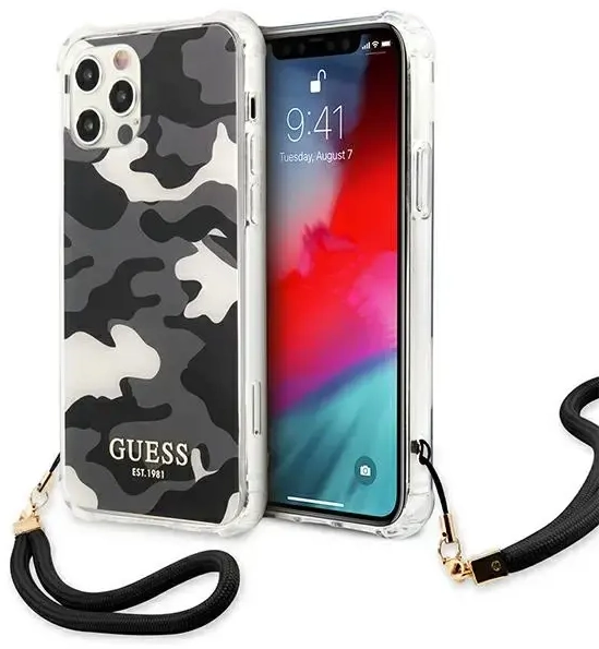 Guess GUHCP12LKSARBK iPhone 12 Pro Max 6,7" czarny|black hardcase Camo Collection