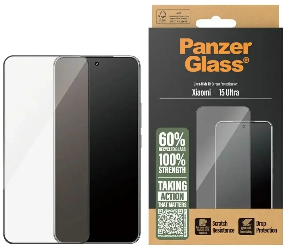 PanzerGlass Ultra-Wide tempered glass for phone Xiaomi 15 Ultra Black Frame