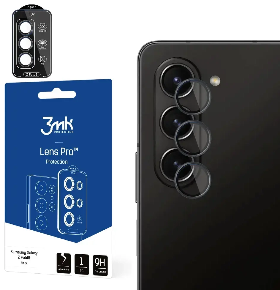 Samsung Galaxy Z Fold 5 - 3mk Lens Protection Pro Black screen protector