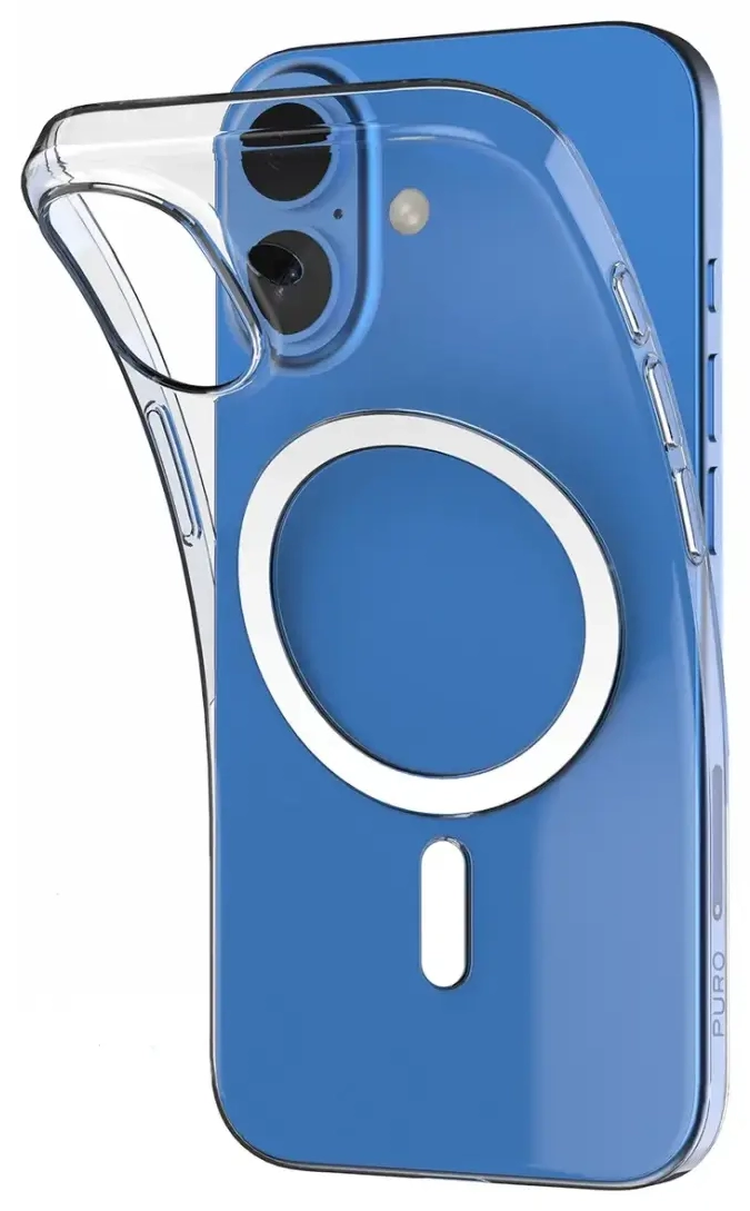 Puro 03 Mag MagSafe Silicone Case for iPhone 16 - Transparent