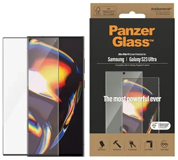 PanzerGlass Ultra-Wide fit apsauginis stiklas telefonui Samsung Galaxy S23 Ultra