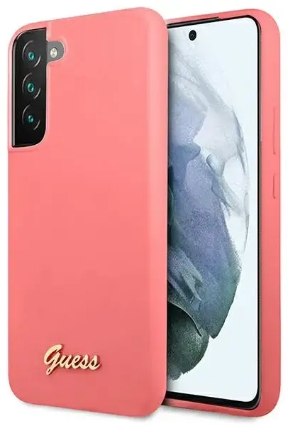Guess GUHCS22MLSLMGFU S22+ S906 fuksja|fuchsia hardcase Silicone Script Metal Logo