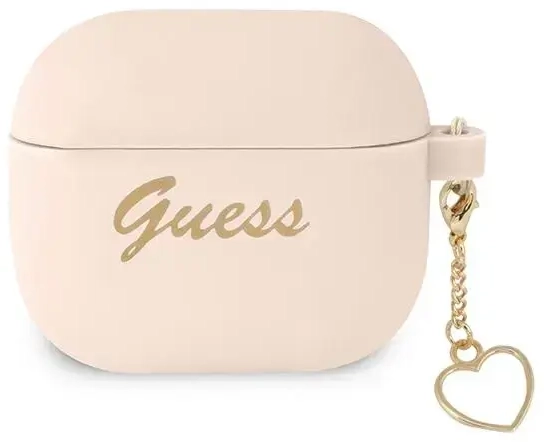 Guess GUA3LSCHSP AirPods 3 cover różowy|pink Silicone Charm Heart Collection