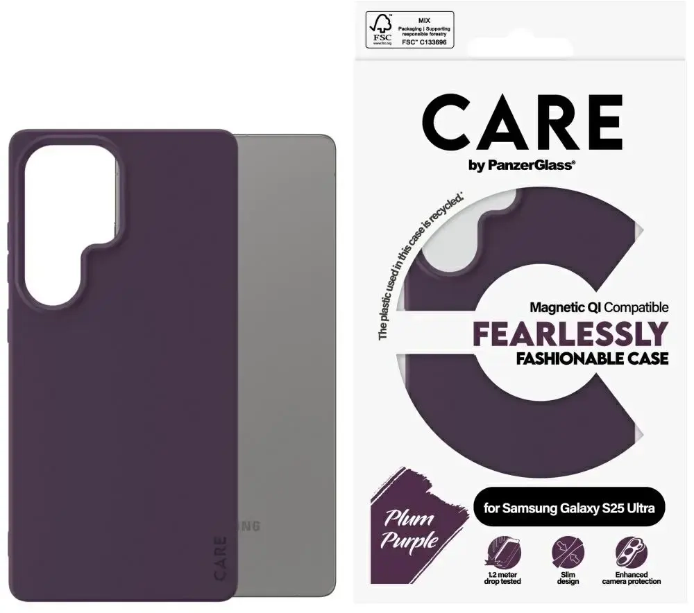 Etui CARE by PanzerGlass Fashion QI do    Samsung Galaxy S25 Ultra fioletowy