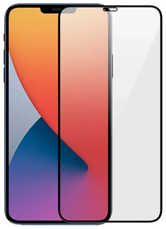 Fusion pilnam ekrānam aizsargstikls telefonam iPhone 12 Pro Max melns