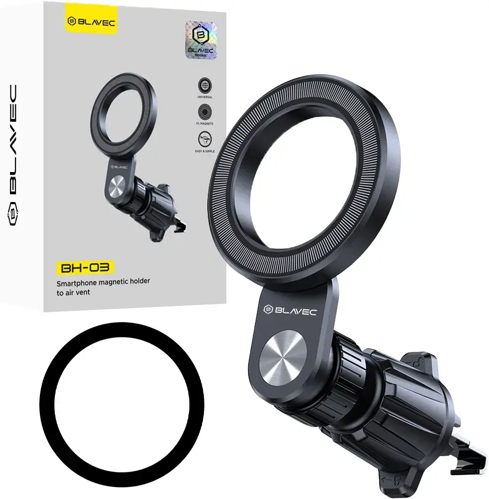 Blavec Car holder BH-03 magnetic Ring to air vent (BH03-MAVRB) black