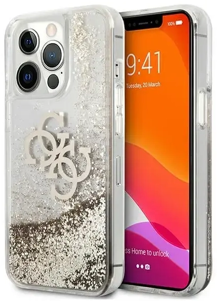 Guess GUHCP13XLG4GGO iPhone 13 Pro Max 6,7" złoty|gold hardcase 4G Big Liquid Glitter