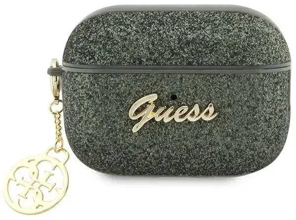 Guess GUAP2GLGSHA AirPods Pro 2 (2022|2023) cover zielony|kaki Glitter Flake 4G Charm