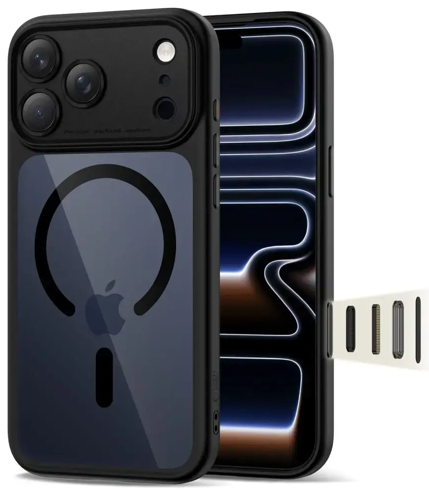 TECH-PROTECT MAGPEAK CC maciņš ar MagSafe atbalstu telefonam Apple iPhone 17 Pro Max melns