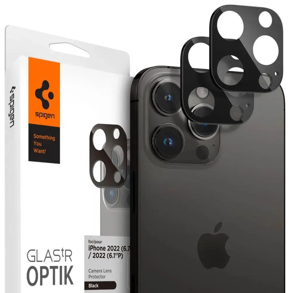 Spigen Optik. TR Camera Protector Camera tempered glass (2 pcs) iPhone 14 Pro | 14 Pro Max black