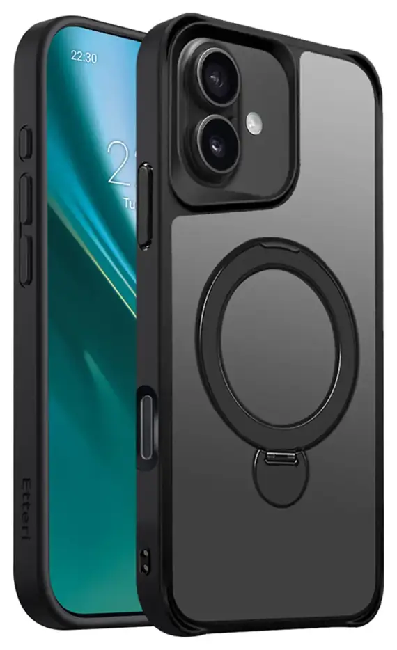 Etteri Matt Mag Ring telefoni ümbris alusega ja MagSafe toega iPhone 17 Air must