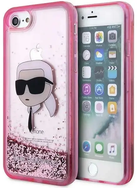 Karl Lagerfeld KLHCI8LNKHCP iPhone 7|8| SE 2020 | SE 2022 różowy|pink hardcase Glitter Karl Head