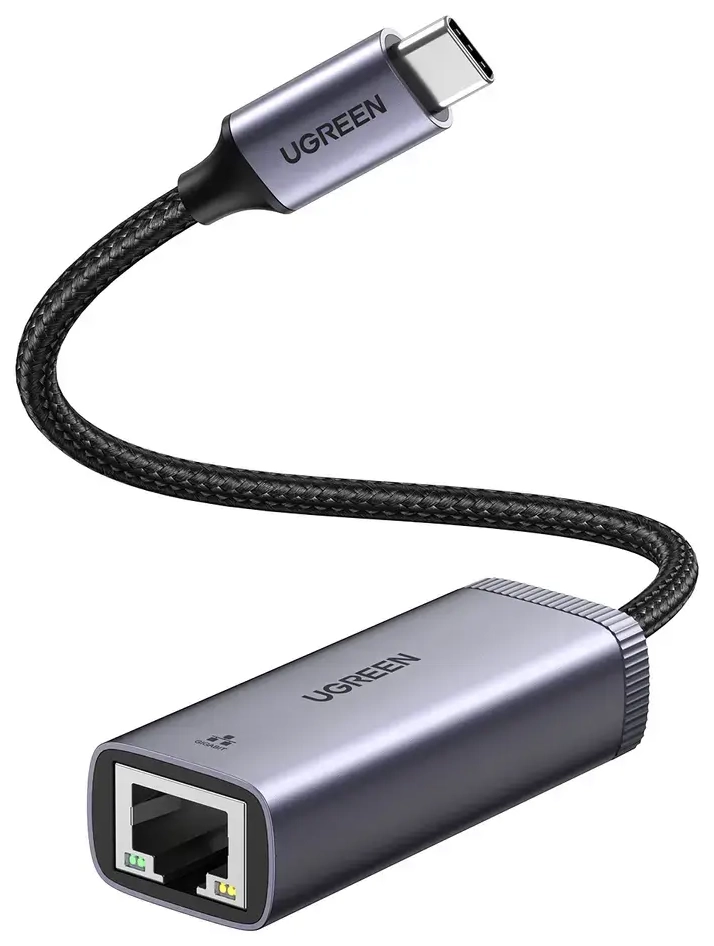 Ugreen external USB Type C network adapter - RJ45 1Gbps (1000Mbps) gray (40322 CM483)