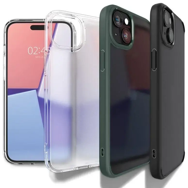 Spigen Crystal Hybrid, tamsiai mėlynas - iPhone 15 Plus