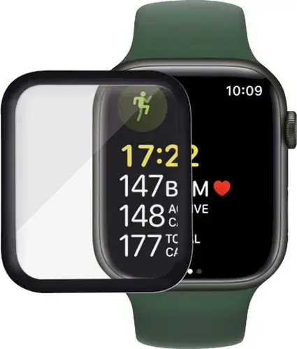 Fusion Nano 9H aizsargstikls pilnam ekrānam Apple Watch 7 | 8 41mm melns