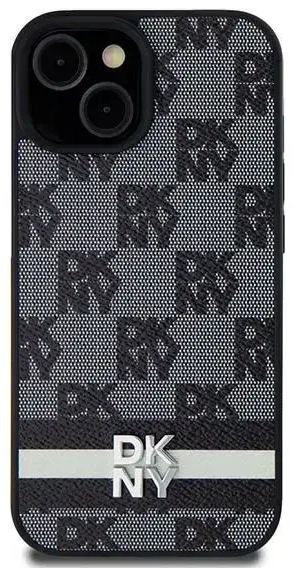 DKNY DKHCS24LPCPTSSK S24 Ultra S928 czarny|black hardcase Leather Checkered Mono Pattern & Printed Stripes