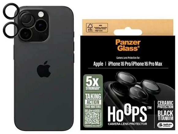 PanzerGlass Hoops Ceramic Lens Protector iPhone 16 Pro 6.3" | 16 Pro Max 6.9" 1282