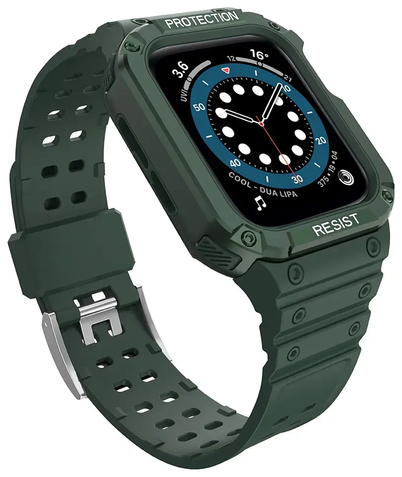 Protect Strap Band for Apple Watch 42/44/45mm Armored Case Strap - Green