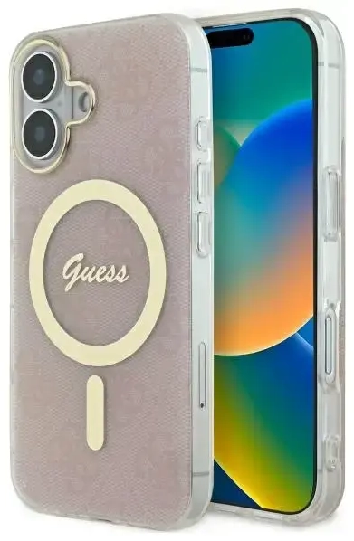 Guess GUHMP16SH4STP iPhone 16 6.1" różowy|pink hardcase IML 4G MagSafe