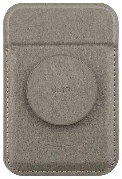 UNIQ Flixa magnetyczny portfel na karty z podpórką szary|flint grey MagSafe