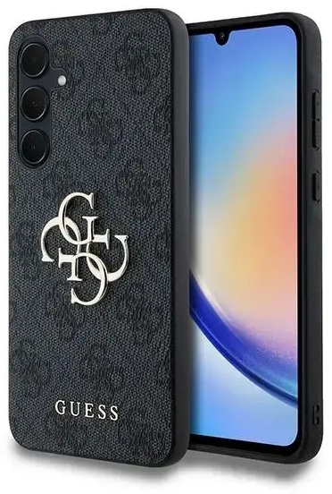 Guess 4G Big Metal Logo case for Samsung Galaxy A35 - black