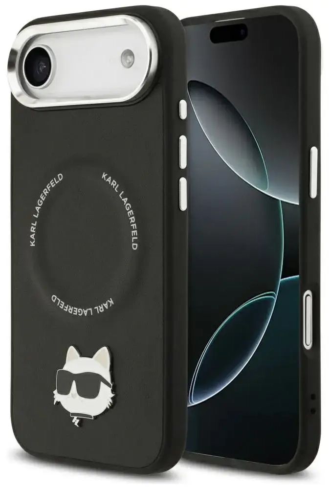 Karl Lagerfeld Choupette Pin MagSafe Case for iPhone Air Black