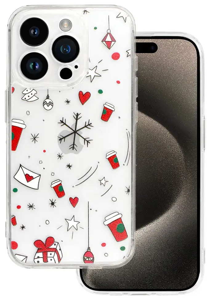 TEL PROTECT Christmas telefoni ümbris iPhone 15 clear (disain 3)