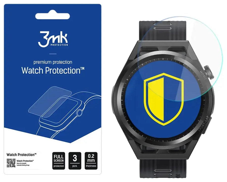 Huawei Watch GT Runner - 3mk Watch Protection™ v. FlexibleGlass Lite screen protector