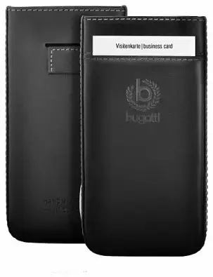 Bugatti PurePremium universal leather case for devices Samsung I9500 Galaxy S4 black