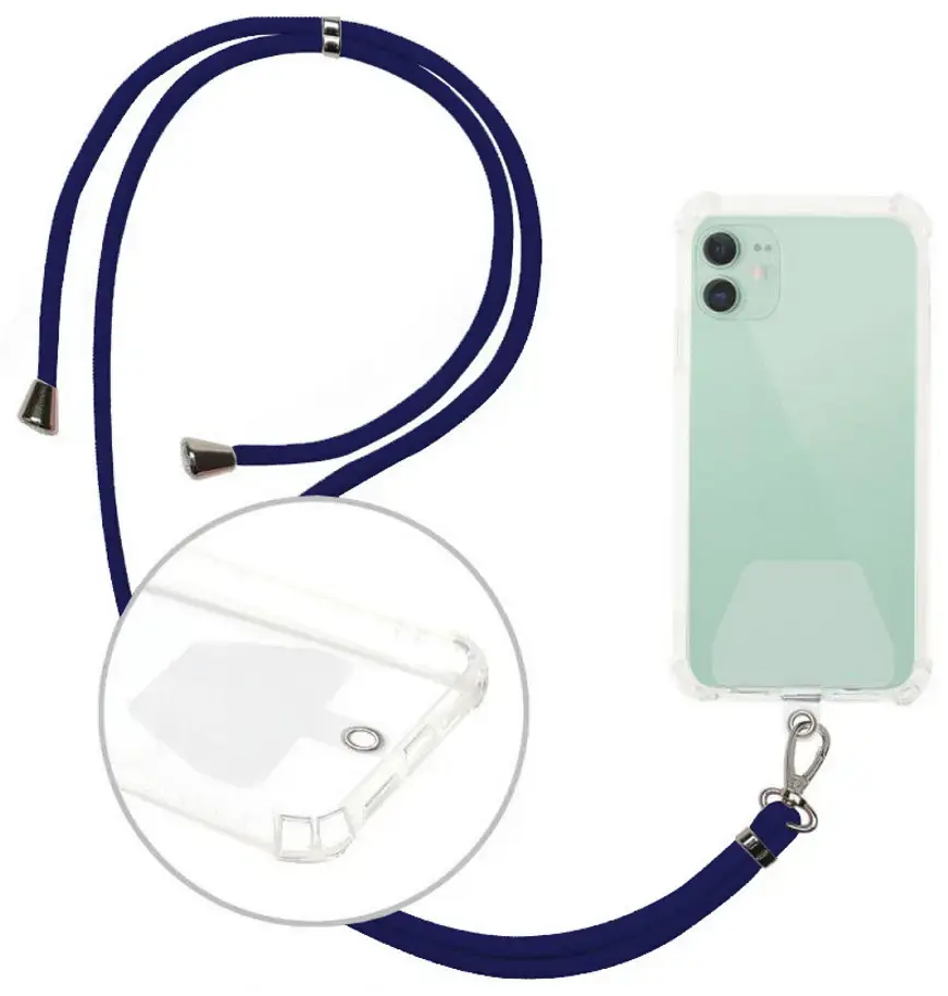 Universal neck strap for phones navy blue