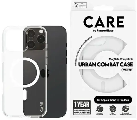 CARE by PanzerGlass Flagship Case iPhone 16 Pro Max 6,9" biały|white MagSafe 1340