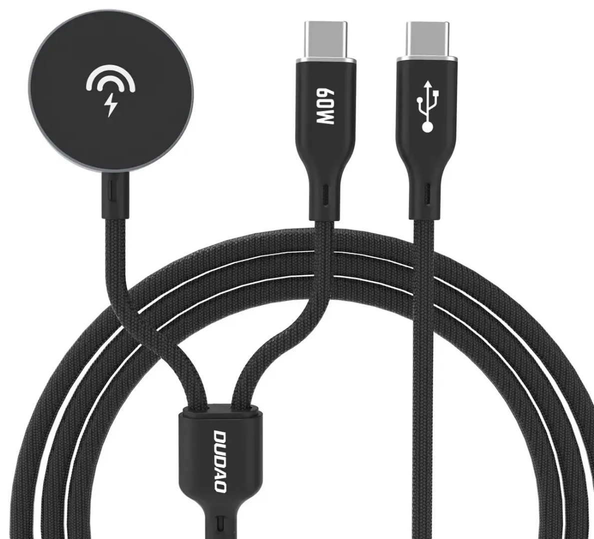 Dudao A12MaxC PD60W 2-in-1 įkroviklis Apple Watch | USB-C - juodas