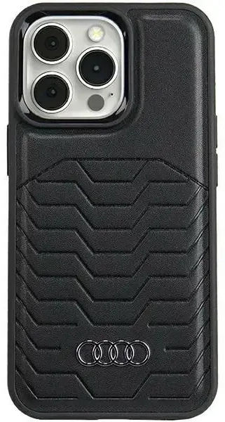 Audi Synthetic Leather MagSafe iPhone 15 Pro 6.1" czarny|black hardcase AU-TPUPCMIP15P-GT|D3-BK