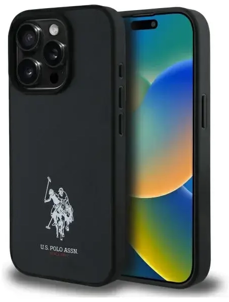 US Polo USHCP15XPGEK iPhone 15 Pro Max    6,7" czarny|black Leather Embroidered DH Color