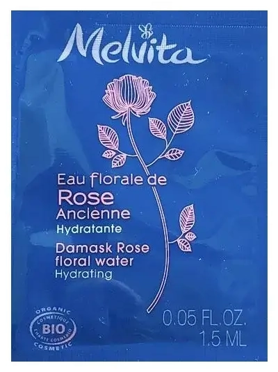 Melvita, Damask Rose, Organic, Hydrating, Floral Water, For Face & Neck, 1.5 ml *Sample