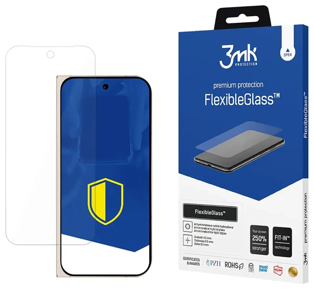 Hybrid glass 3mk FlexibleGlass on Google Pixel 9 Pro Fold (front)