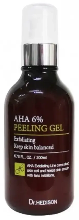 Dr. Hedison, Aha, 6% AHA concentration, including citric, glycolic, and lactic acids., Smooth, Peeling Gel, 200 ml
