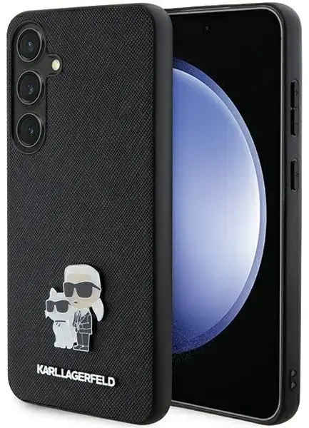 Original Pouch KARL LAGERFELD hardcase Saffiano Karl &
Choupette Metal Pin KLHCS24SPSAKCMPK for Samsung Galaxy S24 black