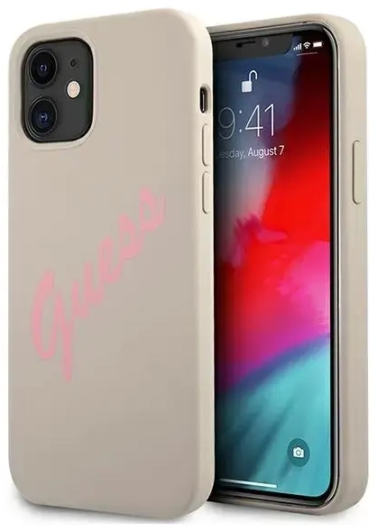 Guess GUHCP12SLSVSGP iPhone 12 mini 5,4" szaro różowy|grey pink hardcase Silicone Vintage