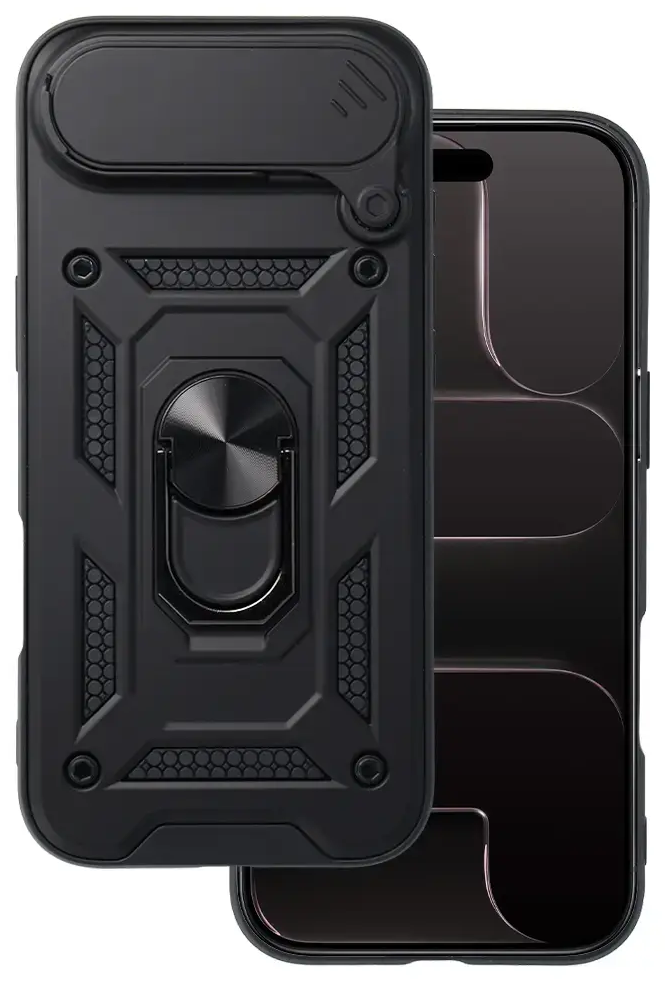 Slide Camera Armor telefono dėklas iPhone 17 Air juodas