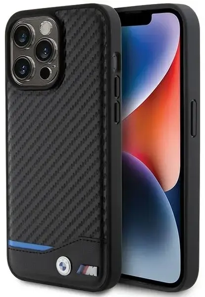 BMW BMHCP15X22NBCK iPhone 15 Pro Max 6.7" czarny|black Leather Carbon