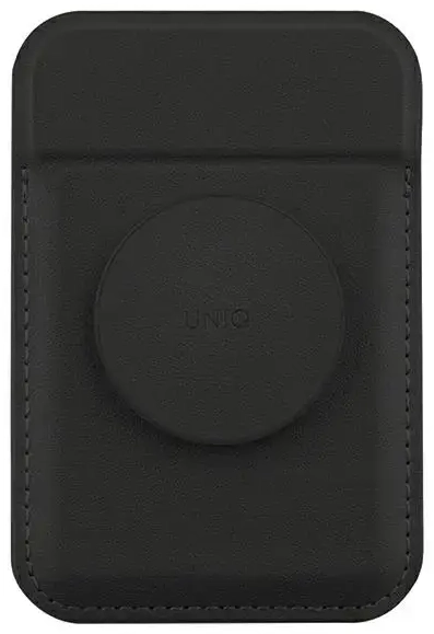 UNIQ Flixa magnetyczny portfel na karty z podpórką czarny|jet black MagSafe