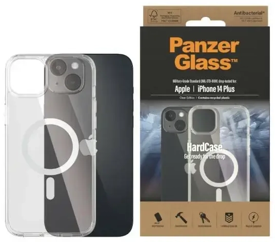 PanzerGlass HardCase iPhone 14 Plus 6,7" MagSafe Antibacterial Military grade transparent 0411