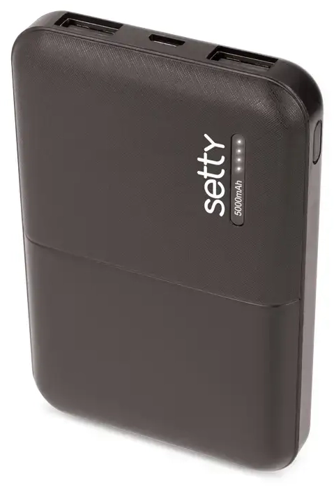 Setty SPB-05 išorinė baterija (powerbank) | 5 000 mAh | juodas