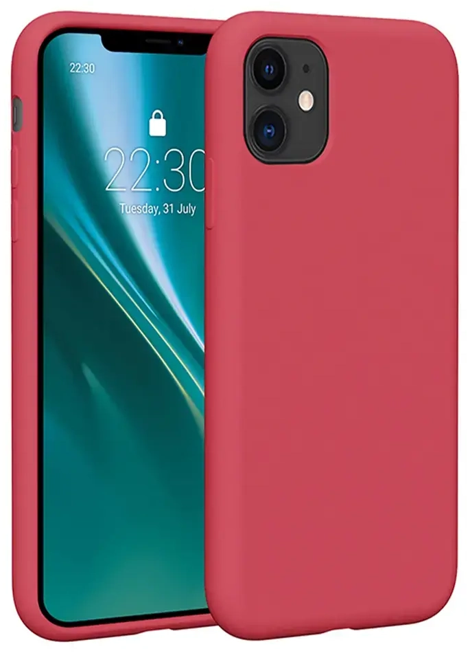 Etteri silikoninis telefono dėklas iPhone 11 aviečių spalvos